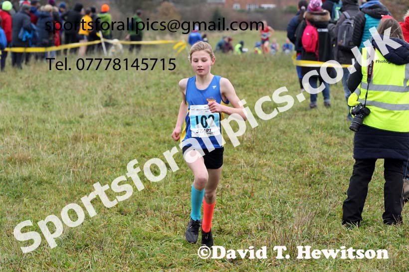 Girls under-13s, 2021 North Eastern Cross Country Championships, Sedgefield. Photo: David T. Hewitson/Sports for All Pics